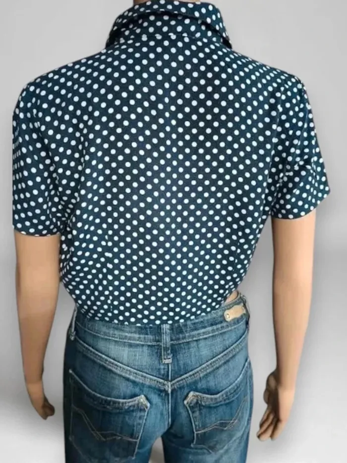.tops court crop American Apparel noué à l'avant bleu marine taille S - photo numéro 4