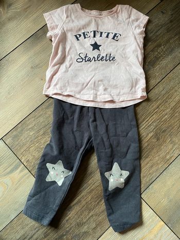 Ensemble fille 12 mois petite starlette gris et rose