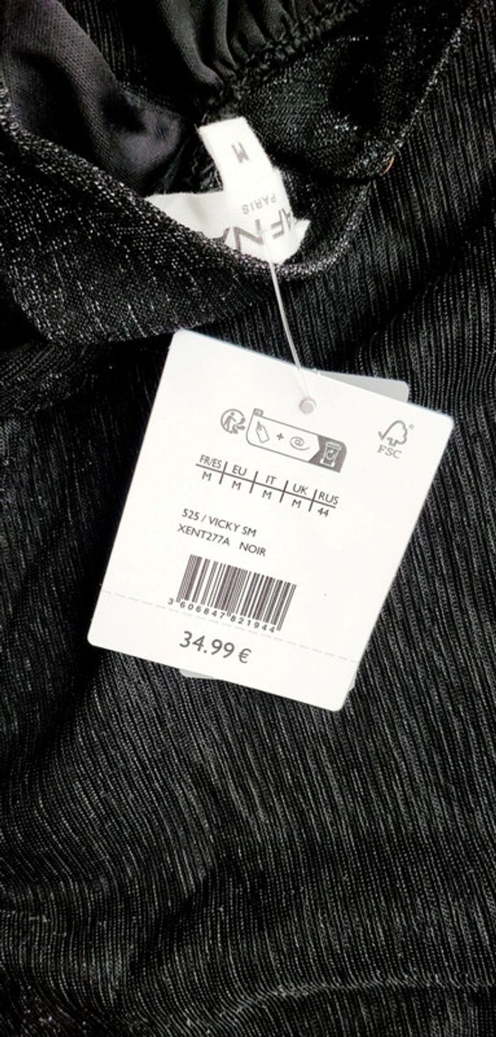 Débardeur chic femme noir irisé taille M Naf Naf - photo numéro 4