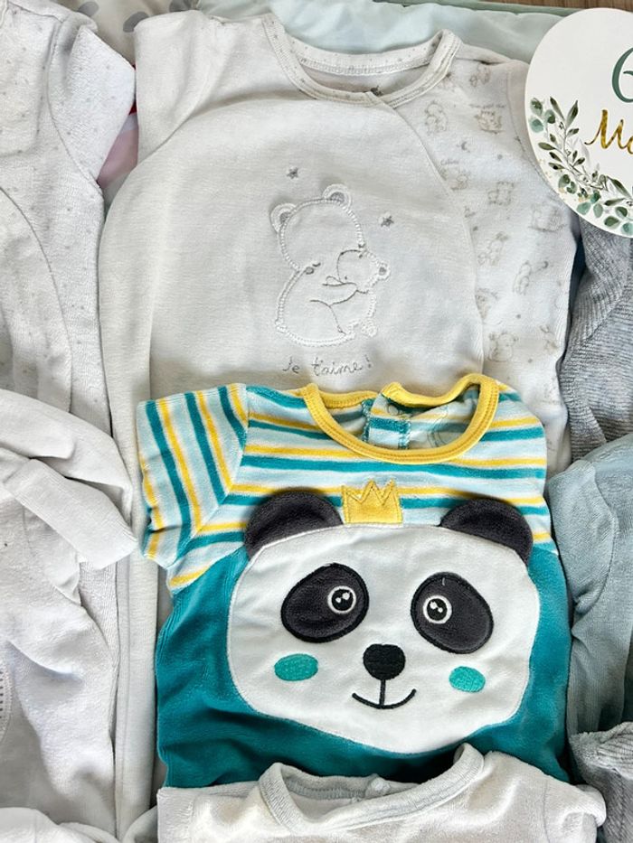 Lot de 9 pyjamas velours 6 mois - photo numéro 3