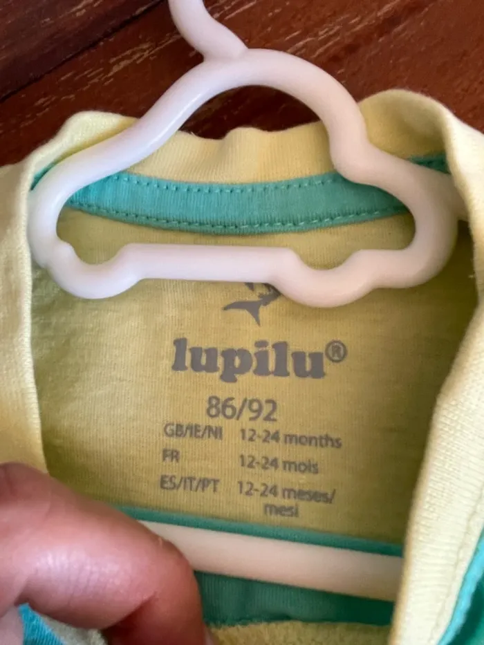 T-shirt manches courtes bleu et jaune Lupilu 12/24 mois - photo numéro 2