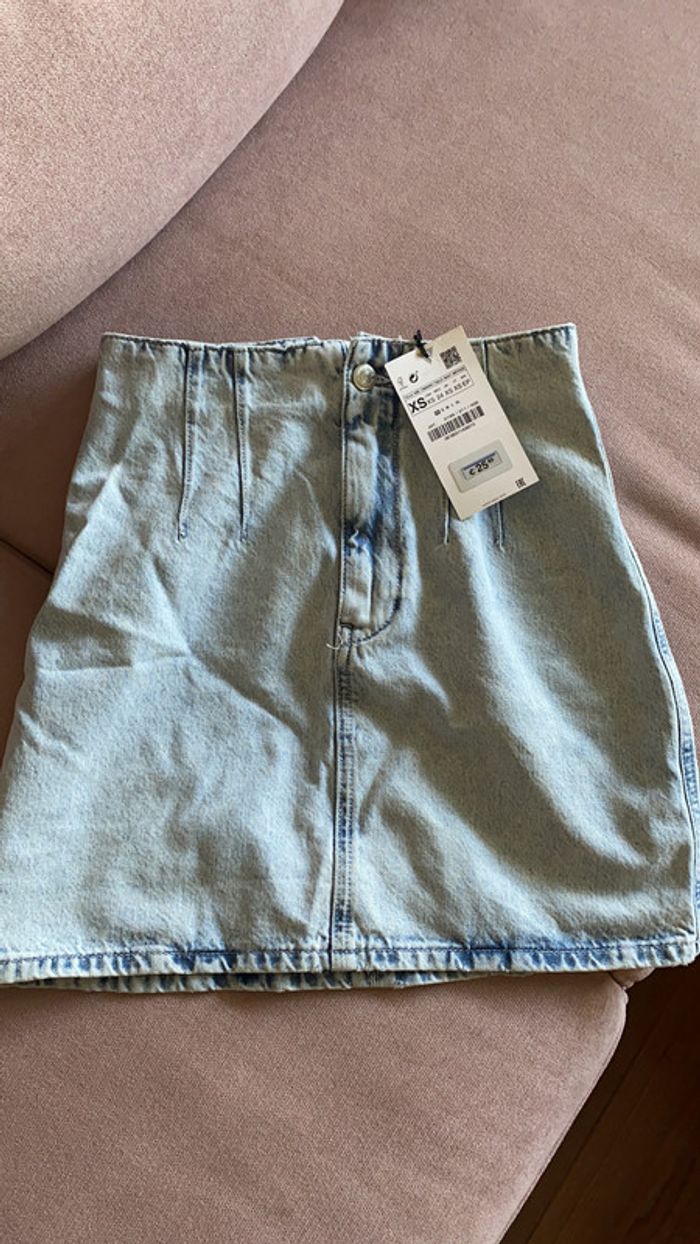 Jupe en jean délavée