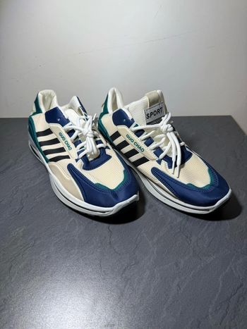 Baskets sport tendance bleu et beige - Taille 43