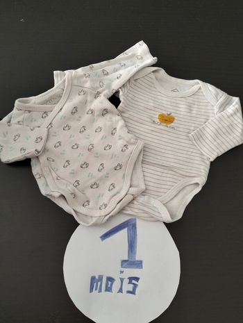 Lot de 2 bodies 1 mois