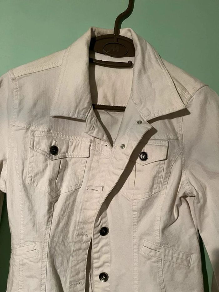 Veste en jean blanc OCCAZ Taille 36 / S - photo numéro 3