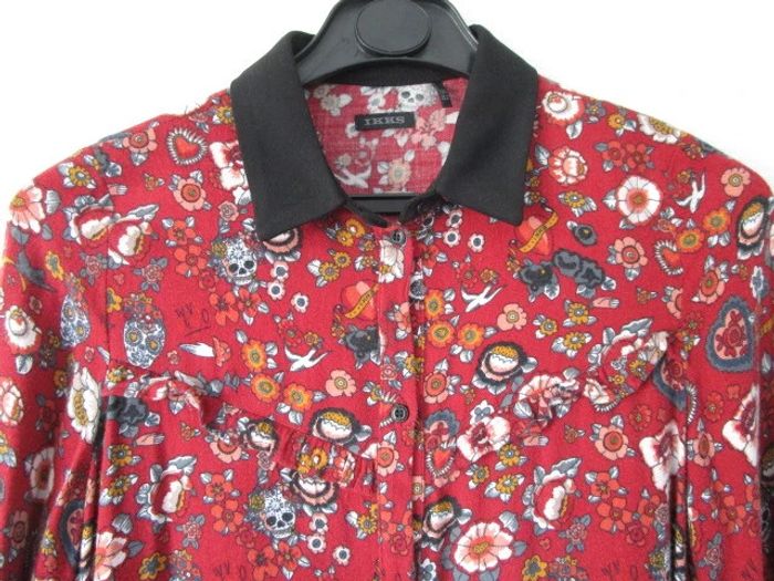 Robe bordeaux imprimée IKKS 12 ans TBE - photo numéro 3