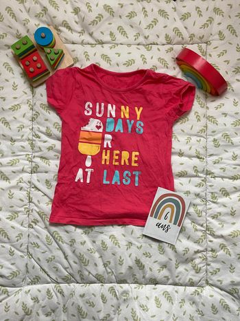 teeshirt manches courtes rose inscription devant 6 ans