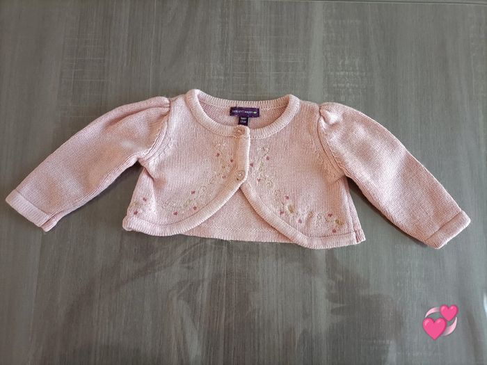 Boléro/ gilet court rose Sergent Major 3 mois