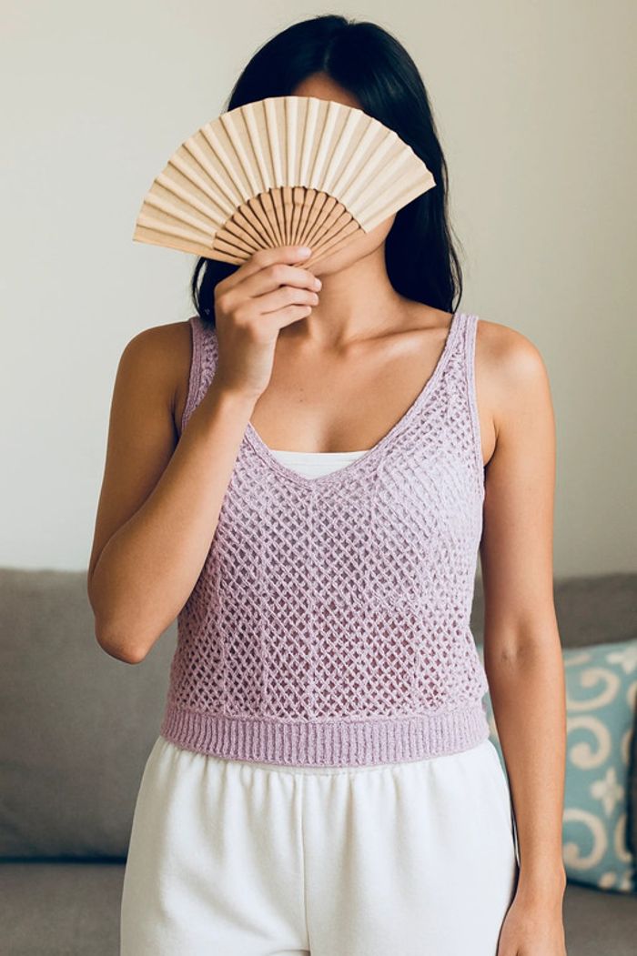 Débardeur crochet lilas Lefties – Taille S