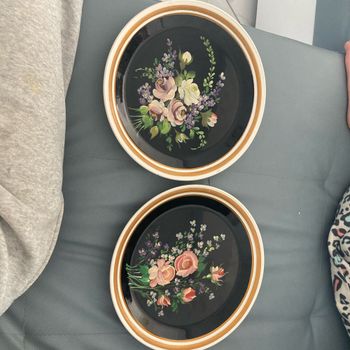 Lot 2 assiettes peinte à la main