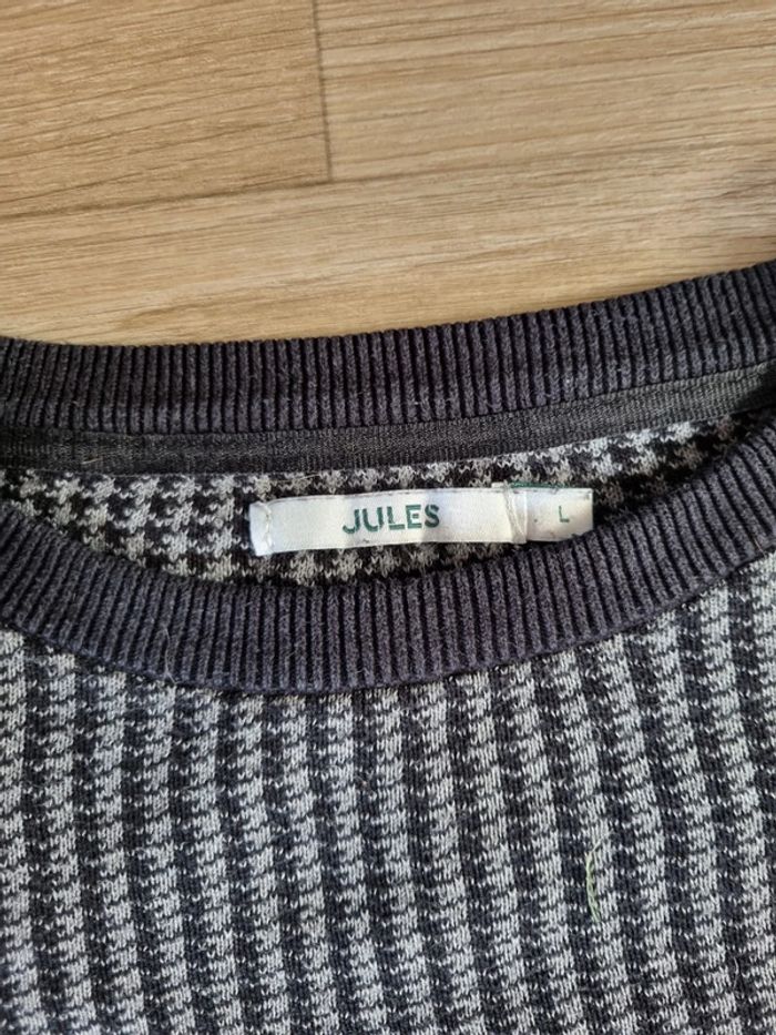 Pull à col rond noir/gris Jules Homme Taille L - photo numéro 4