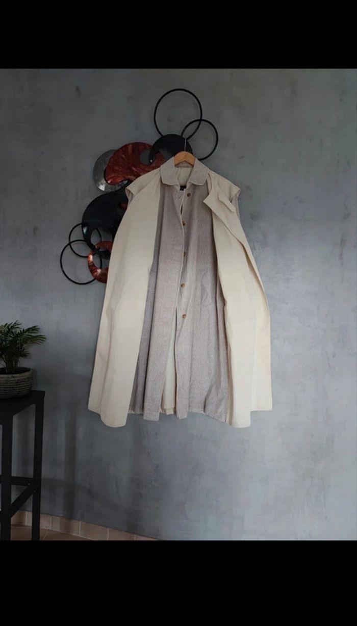 Manteau trench long bi-matières Bartsons - photo numéro 2