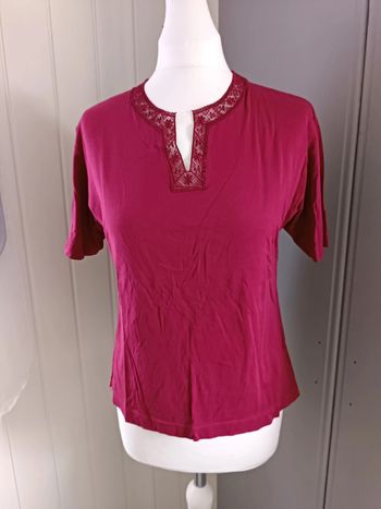 Haut fushia manches 3/4