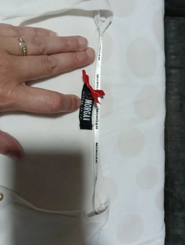 Tee shirt pull fin femme manches longues Morgan taille 36 col en V cintrée à noeud - photo numéro 5