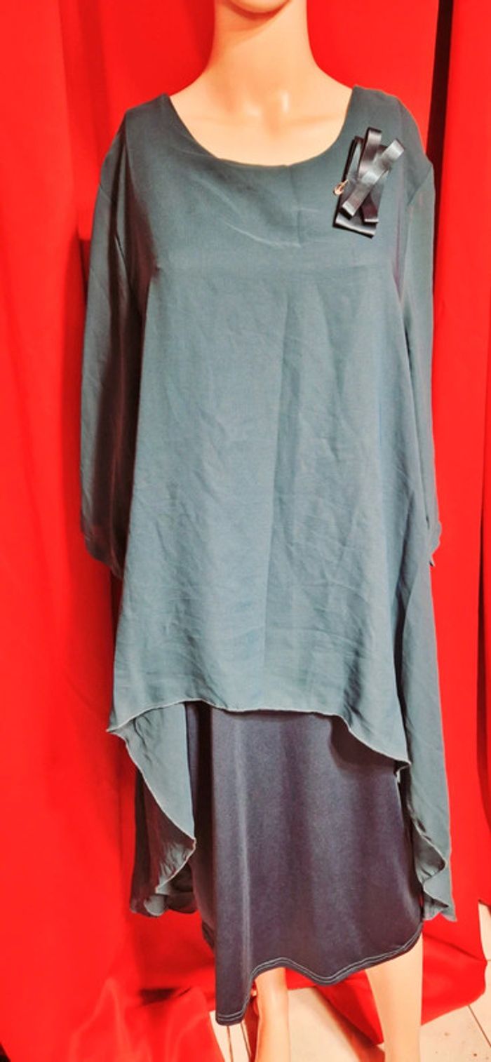 Robe de soirée vert bouteille taille 44 - photo numéro 5