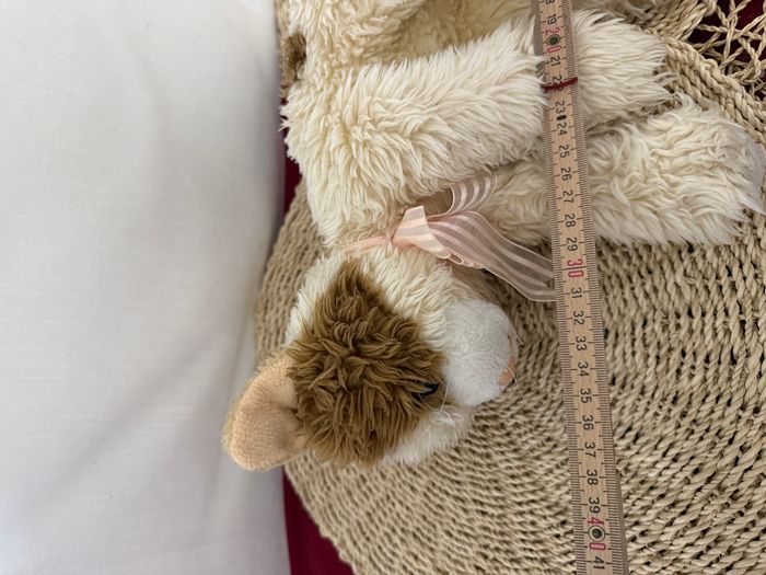 CHAT DOUDOU FOREST DISTRIBUTION BEIGE MARRON NOEUD ROSE PELUCHE - photo numéro 6