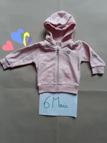 Gilet zippé à capuche 6-9 Mois