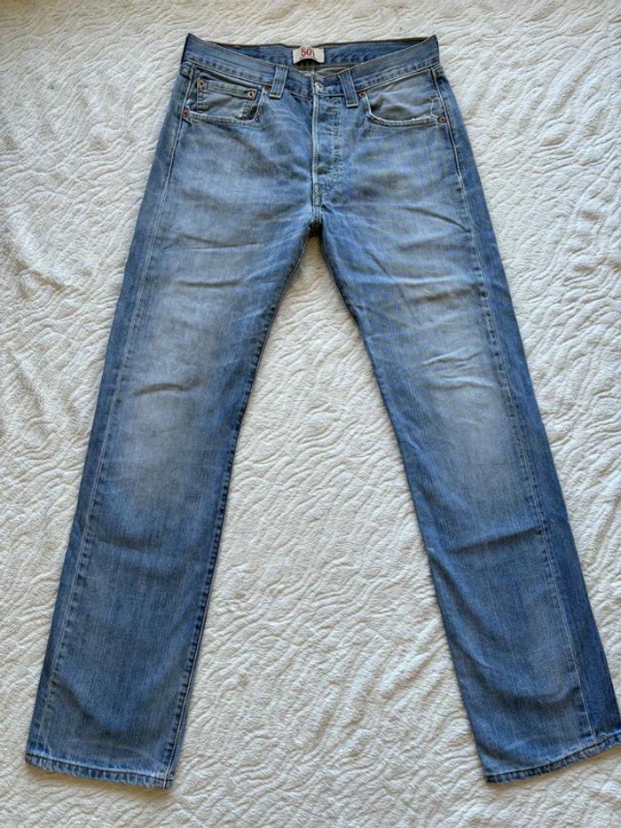 Jean Lévis 501 homme coupe droite coupe droite bleu effet délavé taille W30 M/40 L/34 Y2K - photo numéro 4