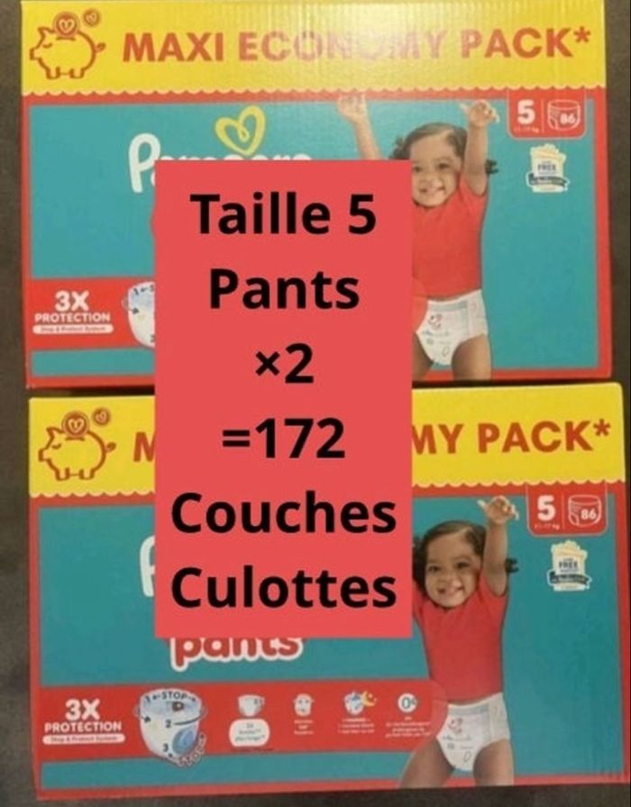 2 cartons couches taille 5 pants