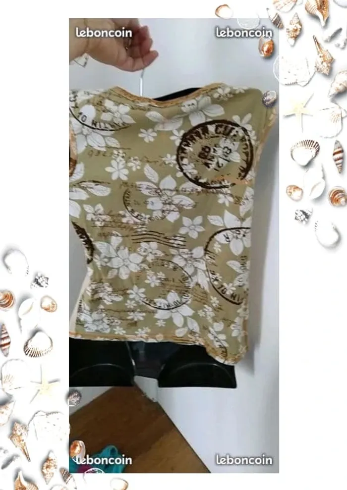 tee shirt sans manche beige taille 2 pure et simple collection - photo numéro 2