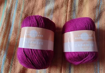 Lot de 2 pelotes neuves Cashmere violine bordeaux