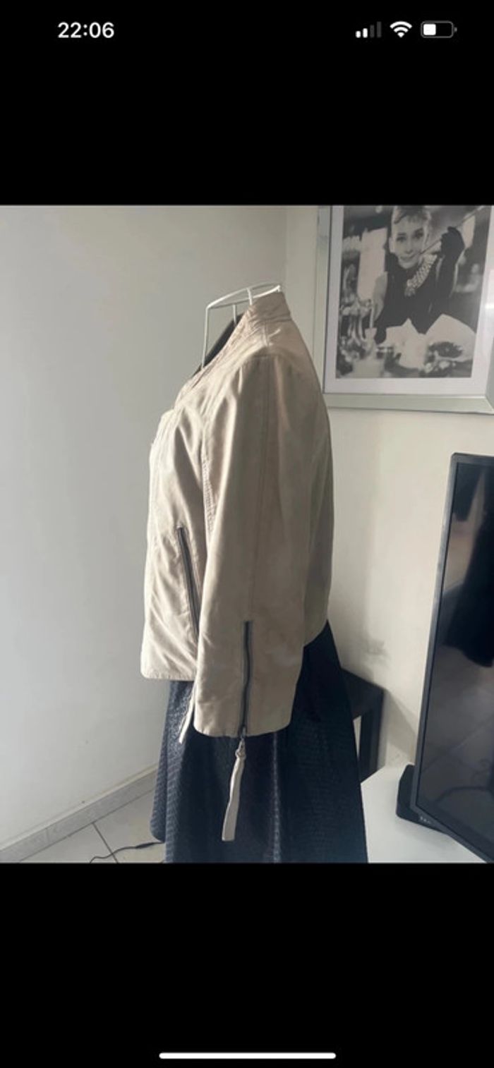 Perfecto en cuir véritable Zara taille M - photo numéro 2