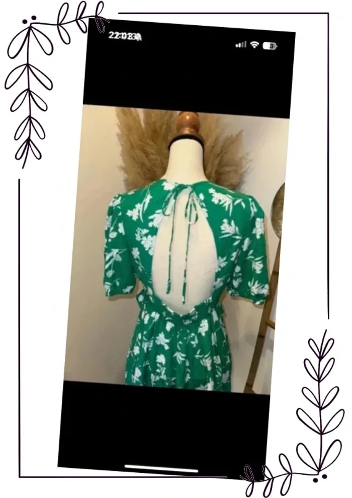 Robe d’été verte fleurie blanche neuve - photo numéro 7