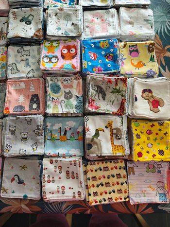 Lot 10 lingettes lavables 9x9 cm éponge bambou Oeko-tex toutes douces 