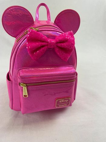 Sac à dos Loungefly mini backpack disney minnie rose sequin glitter édition limitée