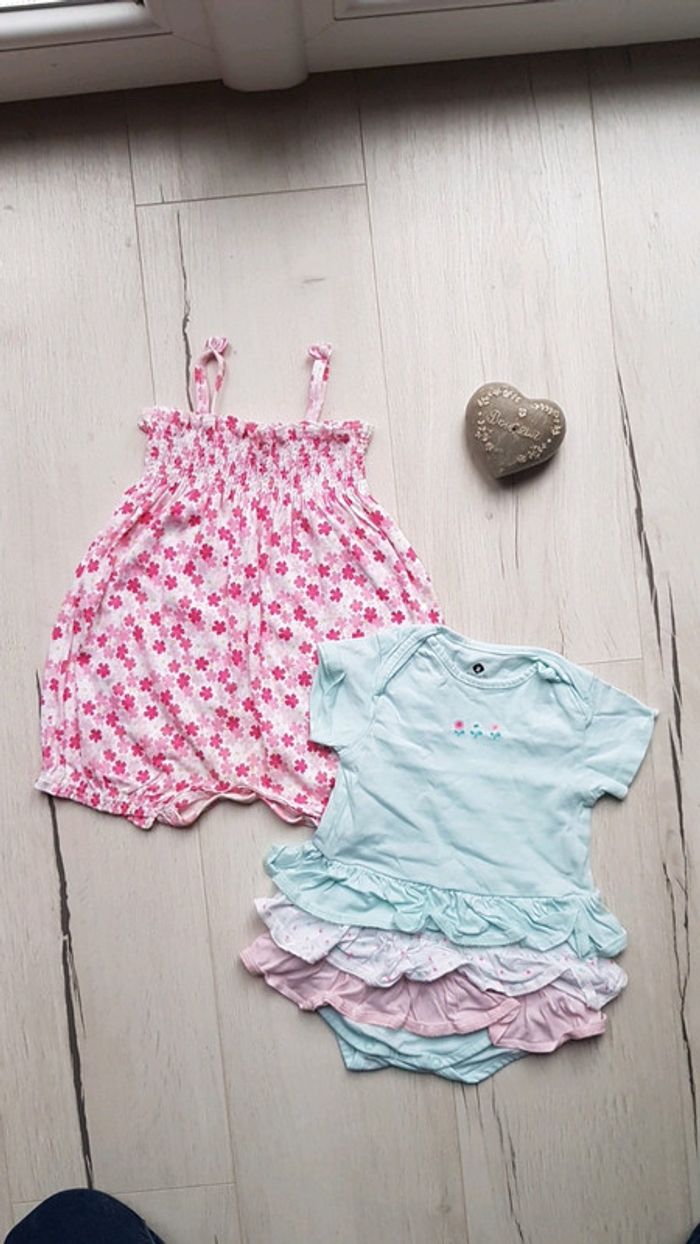 Lot de 2 barboteuses été fille 12mois