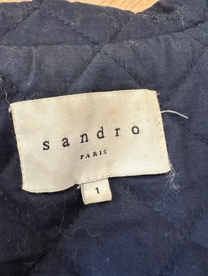 Manteau Sandro bleu et noir taille 36 - photo numéro 4