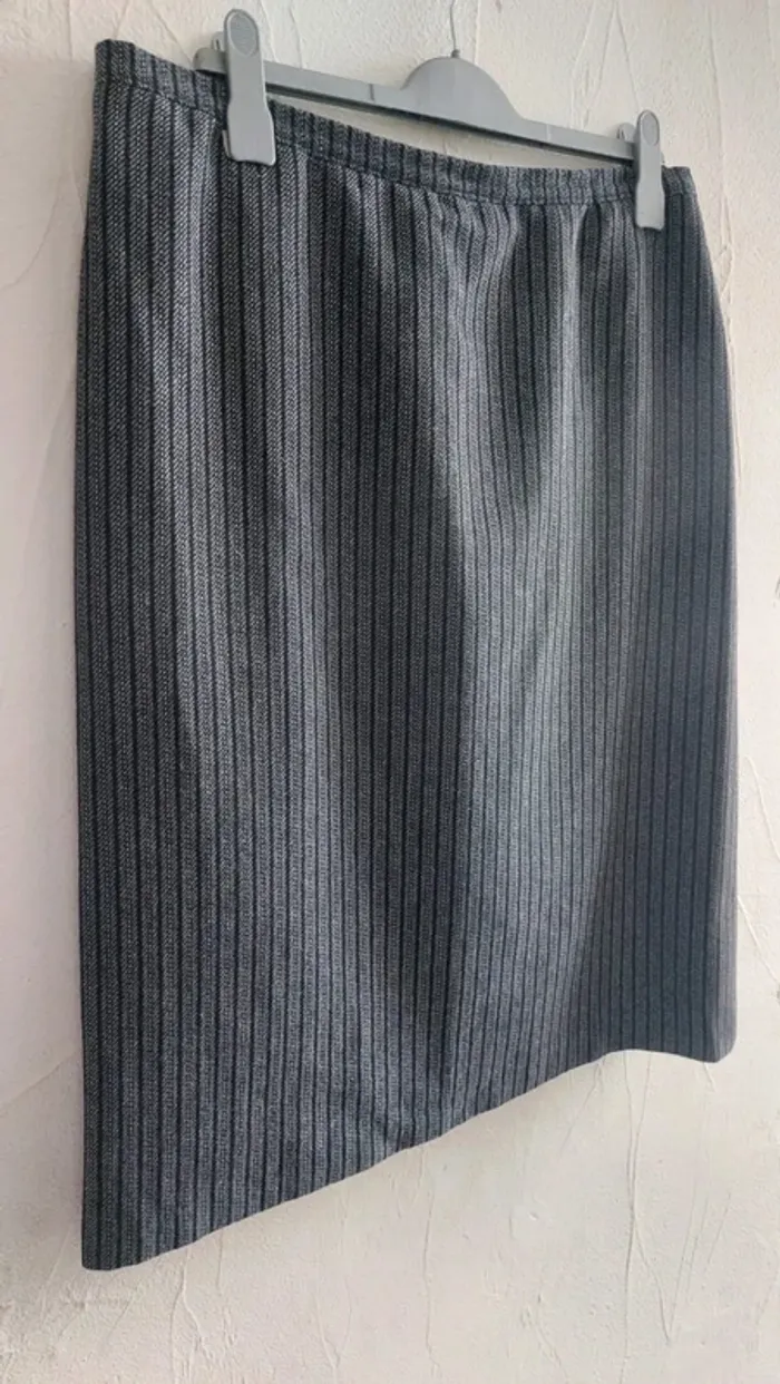 Jupe à rayures, noir et gris - photo numéro 3