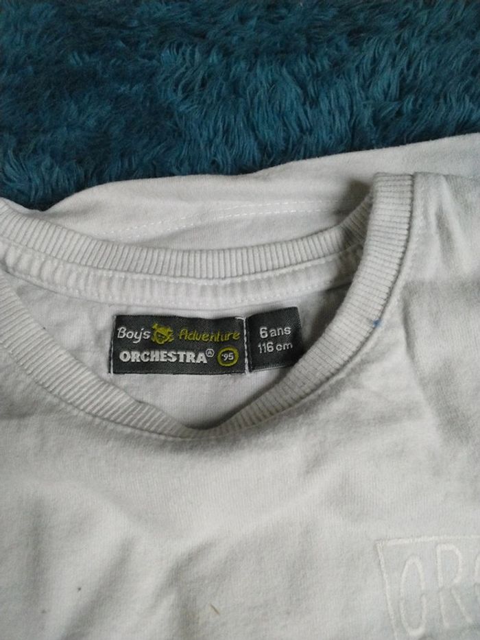 Lot 2 tee shirt manche longue noir et blanc 6 ans - photo numéro 2