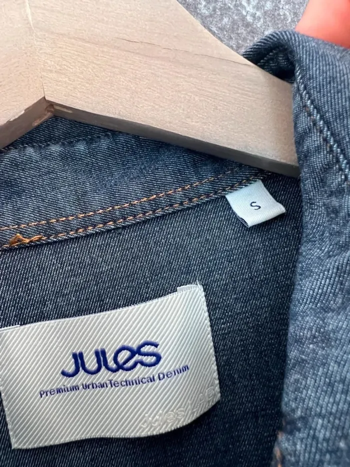 Chemise bleue homme manches longues Jules taille S camisa hombre camicia uomo Herrenhemd - photo numéro 4