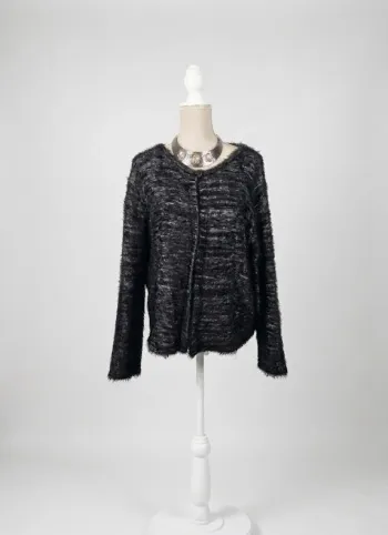 Gilet noir gris chiné marque Zamba taille 6 52/54
