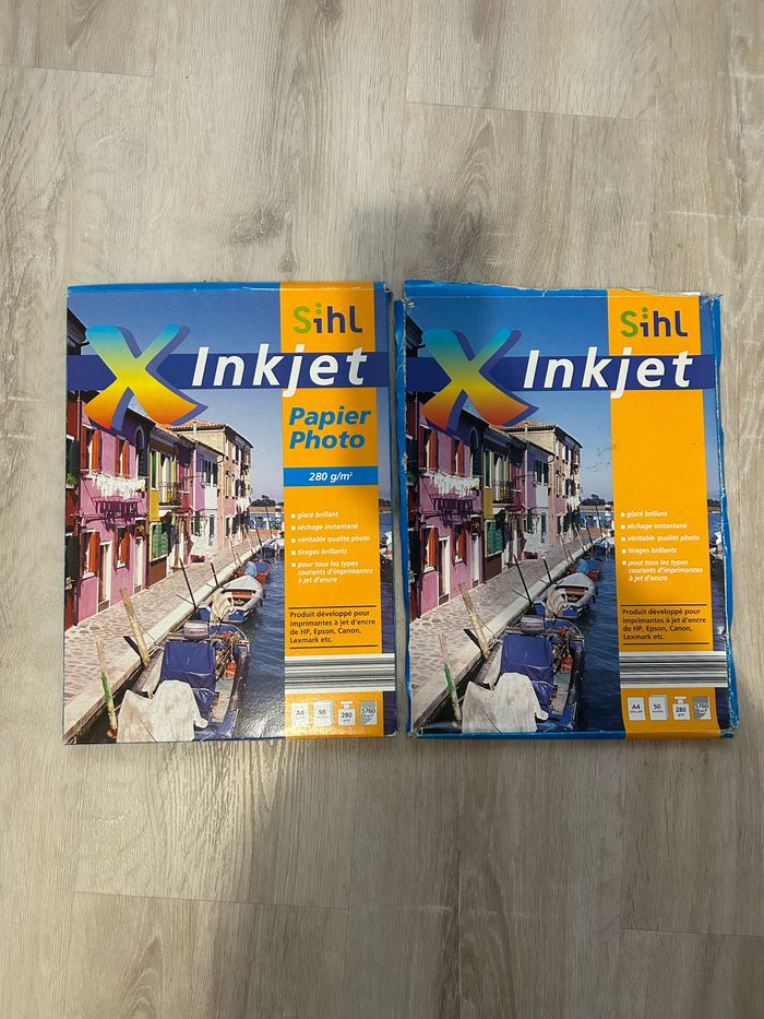 Lot de 55 feuilles A4 papier photo brillant Sihl inkjet