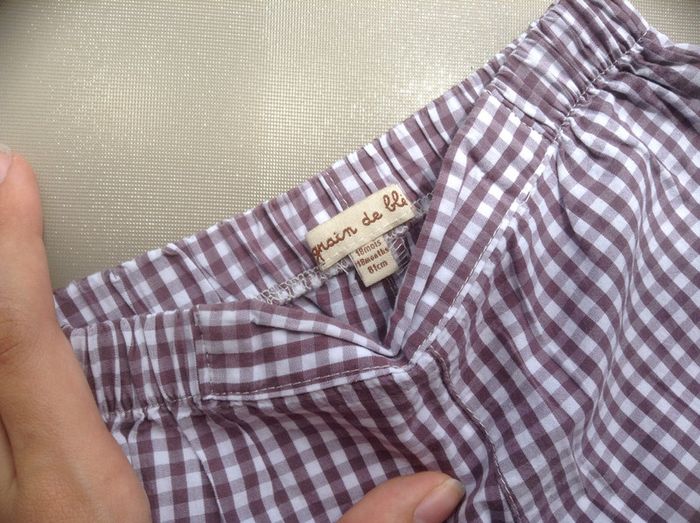 pantalon et bandeau à carreaux fille 18 mois grain de blé - photo numéro 2