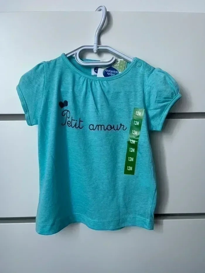 Lot 10 t shirt fille 12 mois manches courtes - photo numéro 9