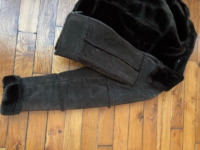 Veste marron effet moumoute - photo numéro 6