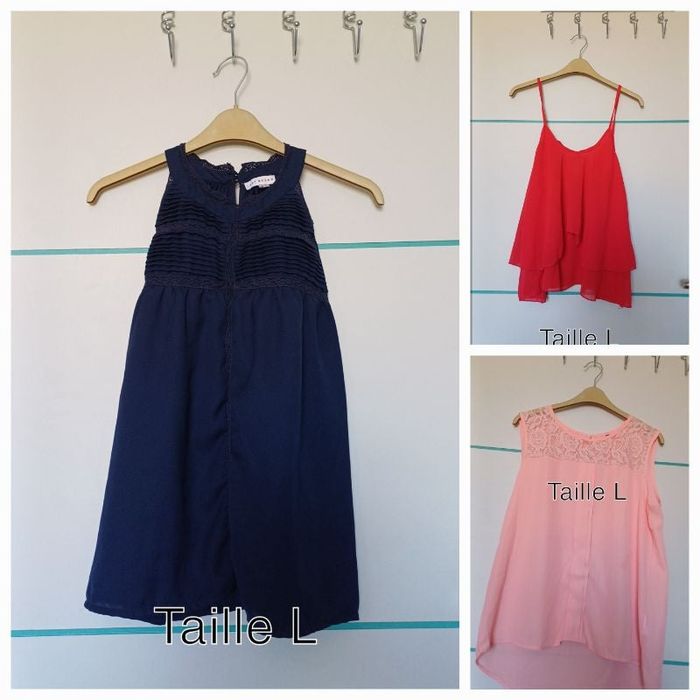 3 t-shirts à bretelle femme
