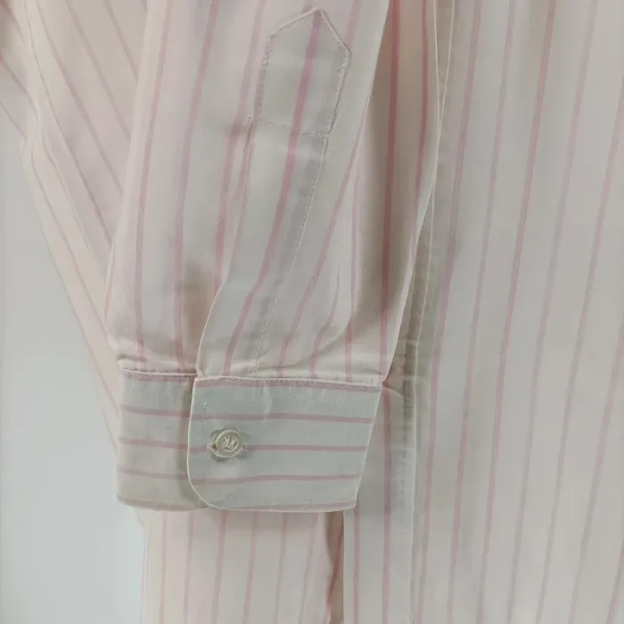 Chemise à rayures Yves Dorsey - blanc et rose clair - Taille XL estimée - A028 - photo numéro 6