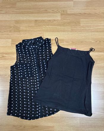 Chemise noir + débardeur noir – Taille 16 ans