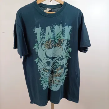 T-shirt Tank heavy metal bleu oversize Gildan heavy cotton L A1505