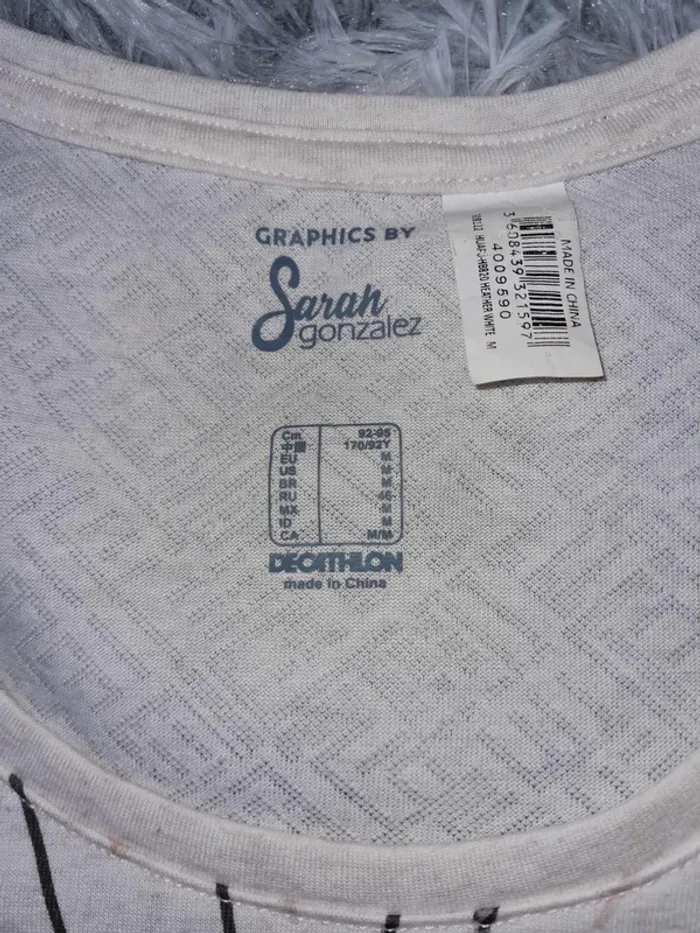 tee shirt crème Sarah Gonzales Décathlon femme taille M / 38 - photo numéro 7