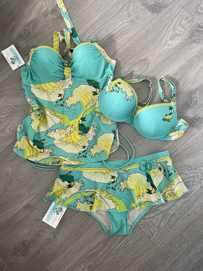 💚🩵Ensemble maillot de bain 3 pièces de la marque Marlies Dekkers🩵💚 - photo numéro 1