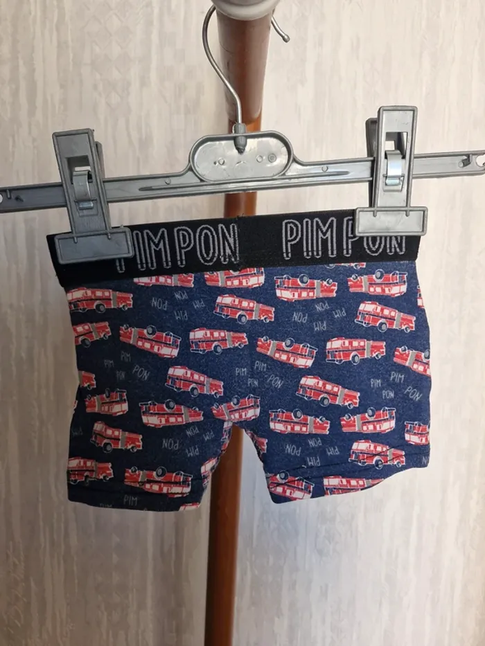 Boxer garçon 2-3 ans Tissaia motif camions de pompiers coton élasthanne - photo numéro 5