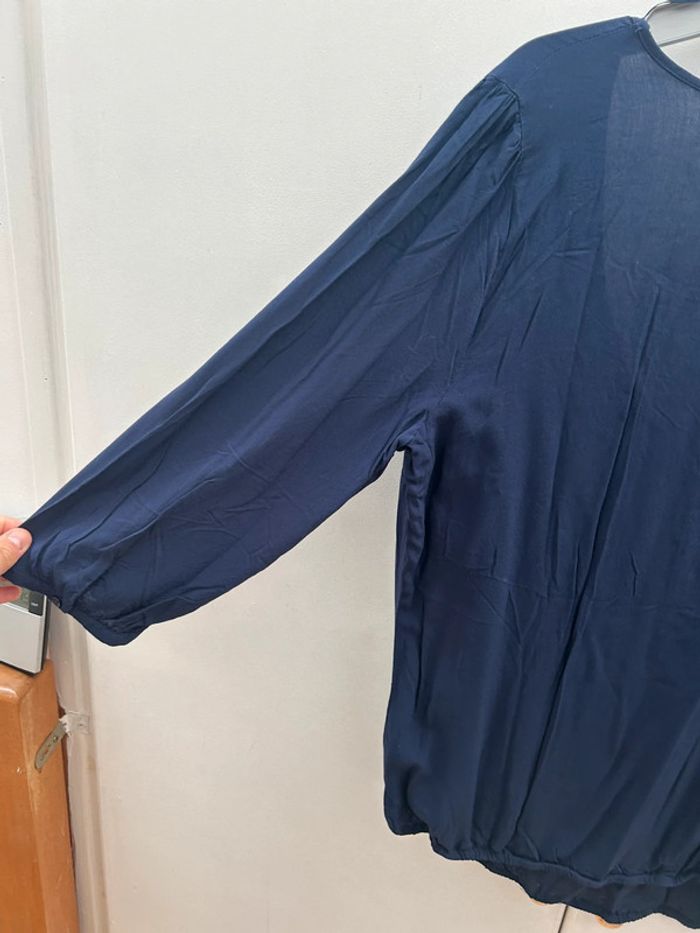 Tunique camaïeu blouse manches 3/4 en viscose bleu marine taille 44 - photo numéro 7
