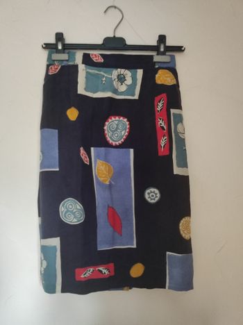 Jupe Daniel D à motifs en soie taille 36