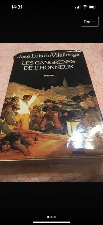 Livre roman «  Les Grangrènes de l’honneur «  José Luis Vilallonga