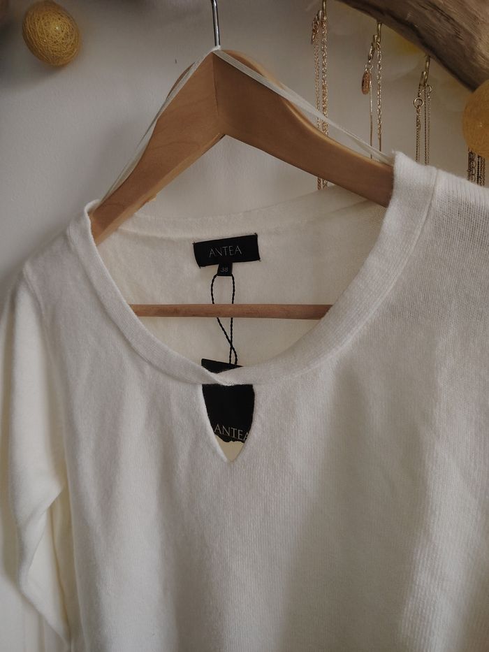 Pull blanc cassé, écru, doux - photo numéro 5